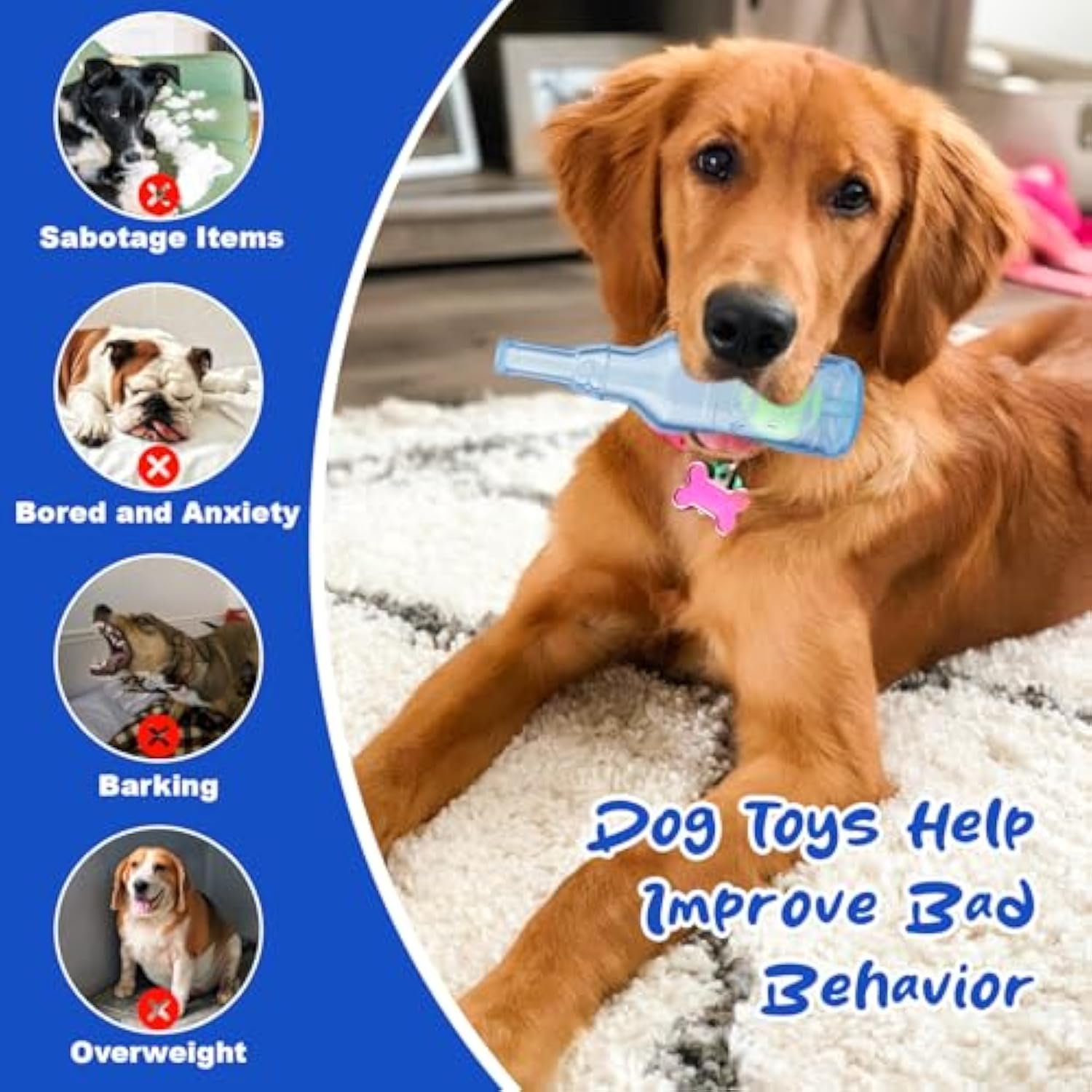 Water Bottle Cruncher Squeaky Dog Toy