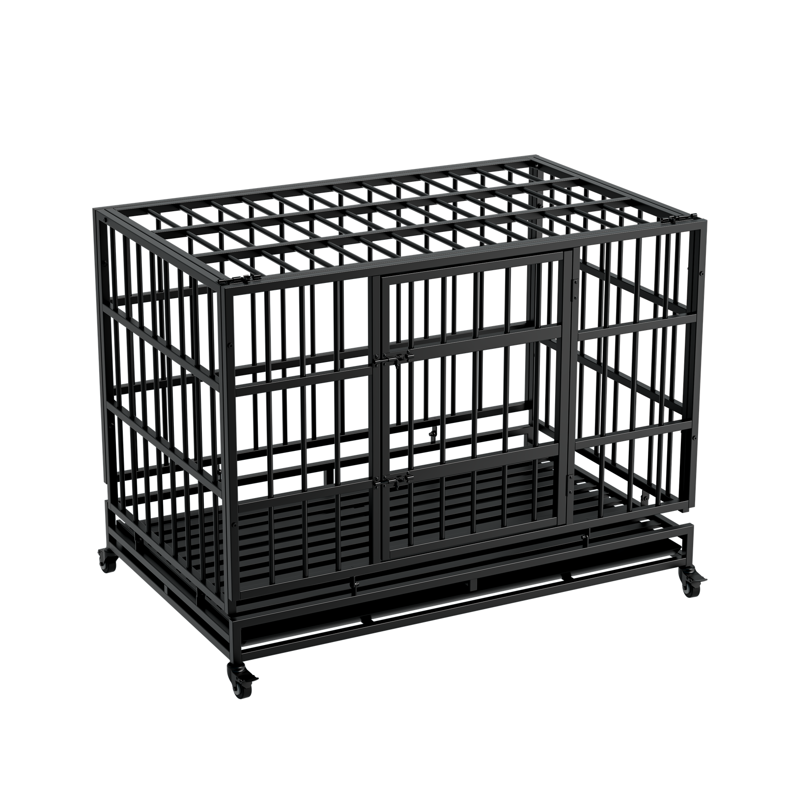 48-Inch Heavy Duty Dog Crate with Wheels